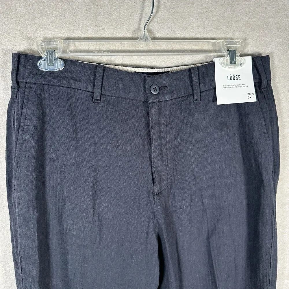 Abercrombie & Fitch Gray Black Loose Formal Suit Pants Men’s 36x32 NWT READ DESC
